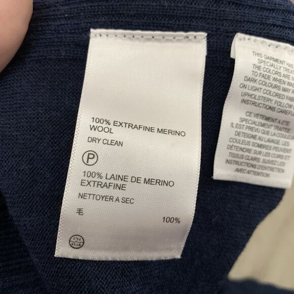 Tommy Bahama Sweater Mens XL Magic Sands Blue 100% Extra Fine Merino Wool Light - Picture 6 of 8